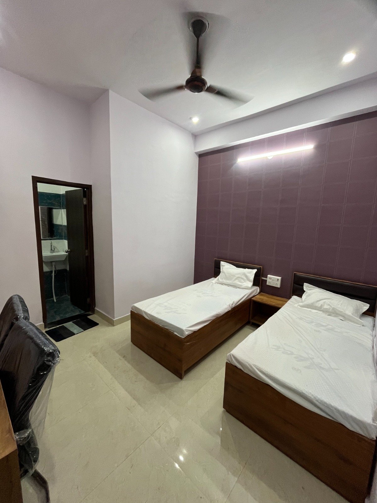 Double Room - different view. The Cosmos - PG & Hostel For Girls.
